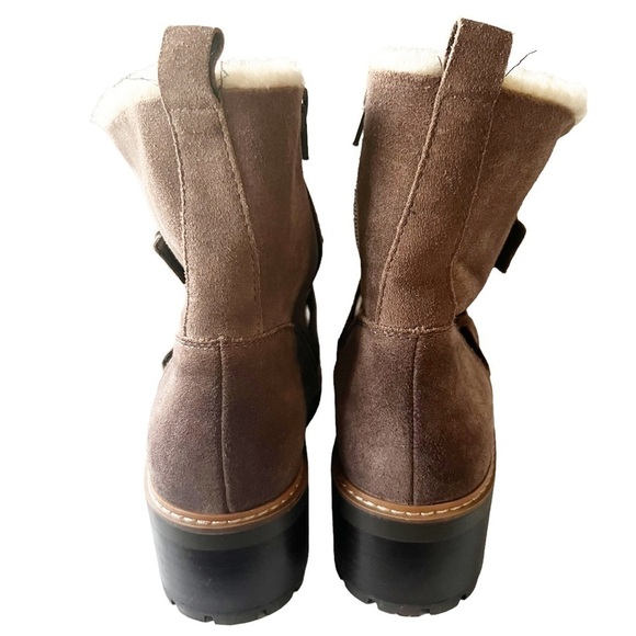 New Naturalizer Tristan Water Repellent Leather Shearling Winter Ankle Boots 7.5 - Picture 4 of 9